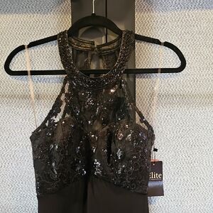 Elite Black Sequin Evening Gown